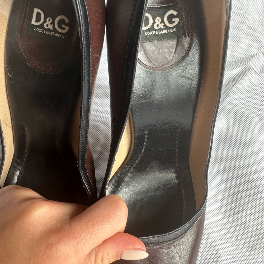 Dolce&Gabbana D&G  Brown Heels Platform Peep Toe Shoes UK 6 EU 39 - Picture 6 of 11